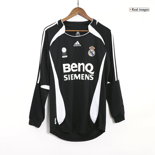Real Madrid pánsky vonkajší retro futbalový dres s dlhými rukávmi 2006/07
